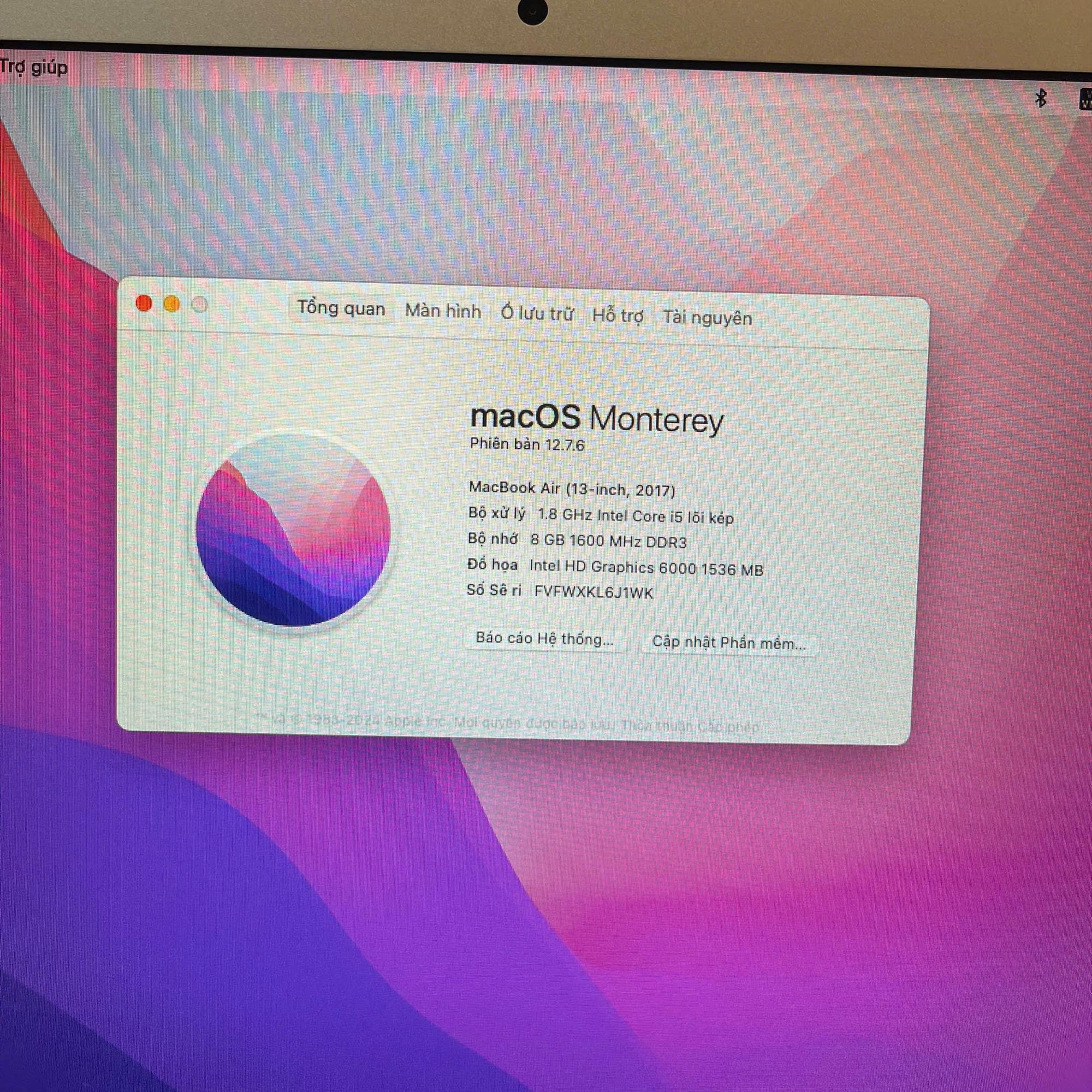 MacBook Air 2017 Core i5 Ram 8GB 128GB SSD Màn 13.3inch.-duoc-ban-tai-Vi Tính Kim Trân