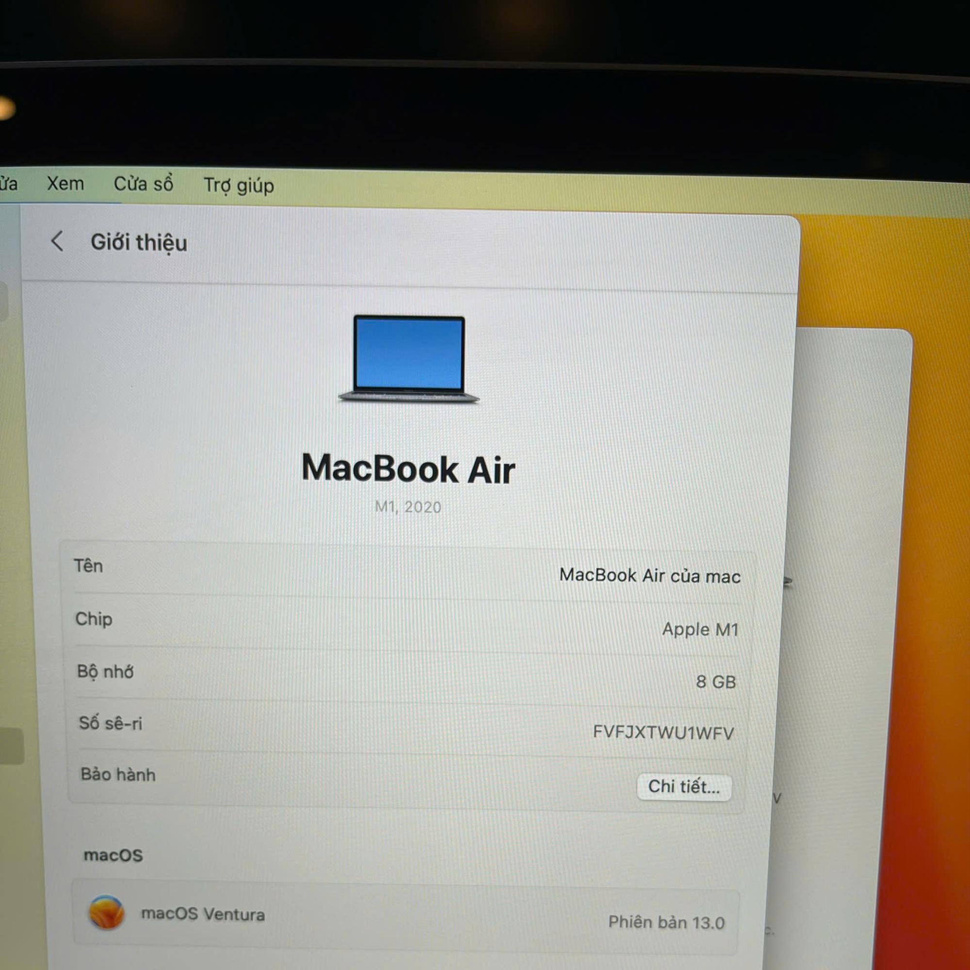 MacBook Air M1 2020 Ram 8GB 256GB SSD Màn 13.3inch Retina 2.5k Pin 87%-duoc-ban-tai-Vi Tính Kim Trân