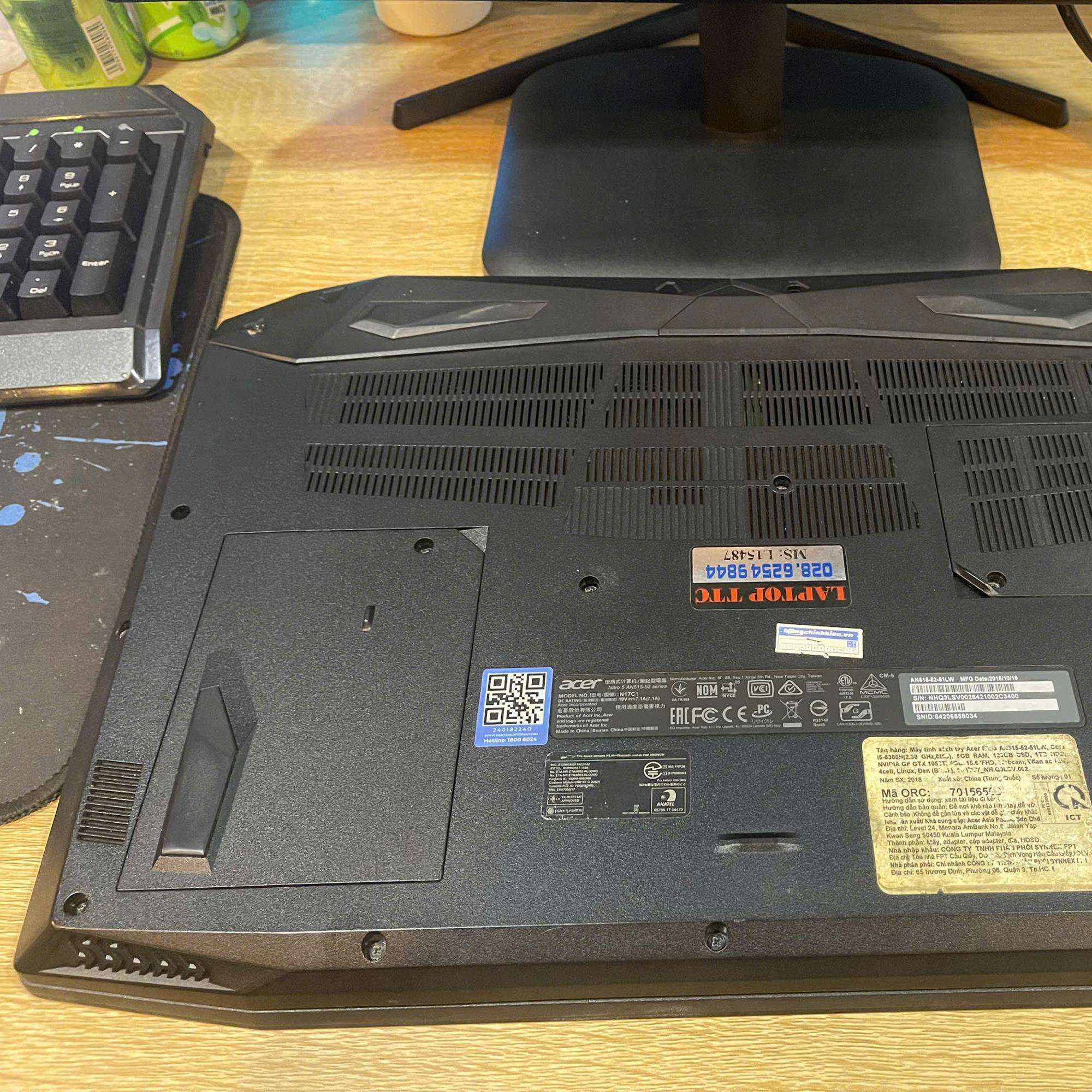 Acer Gaming i5 8th Ram 16GB 256GB SSD Card rời GTX 1050Ti Màn 15.6inch FHD -duoc-ban-tai-Vi Tính Kim Trân