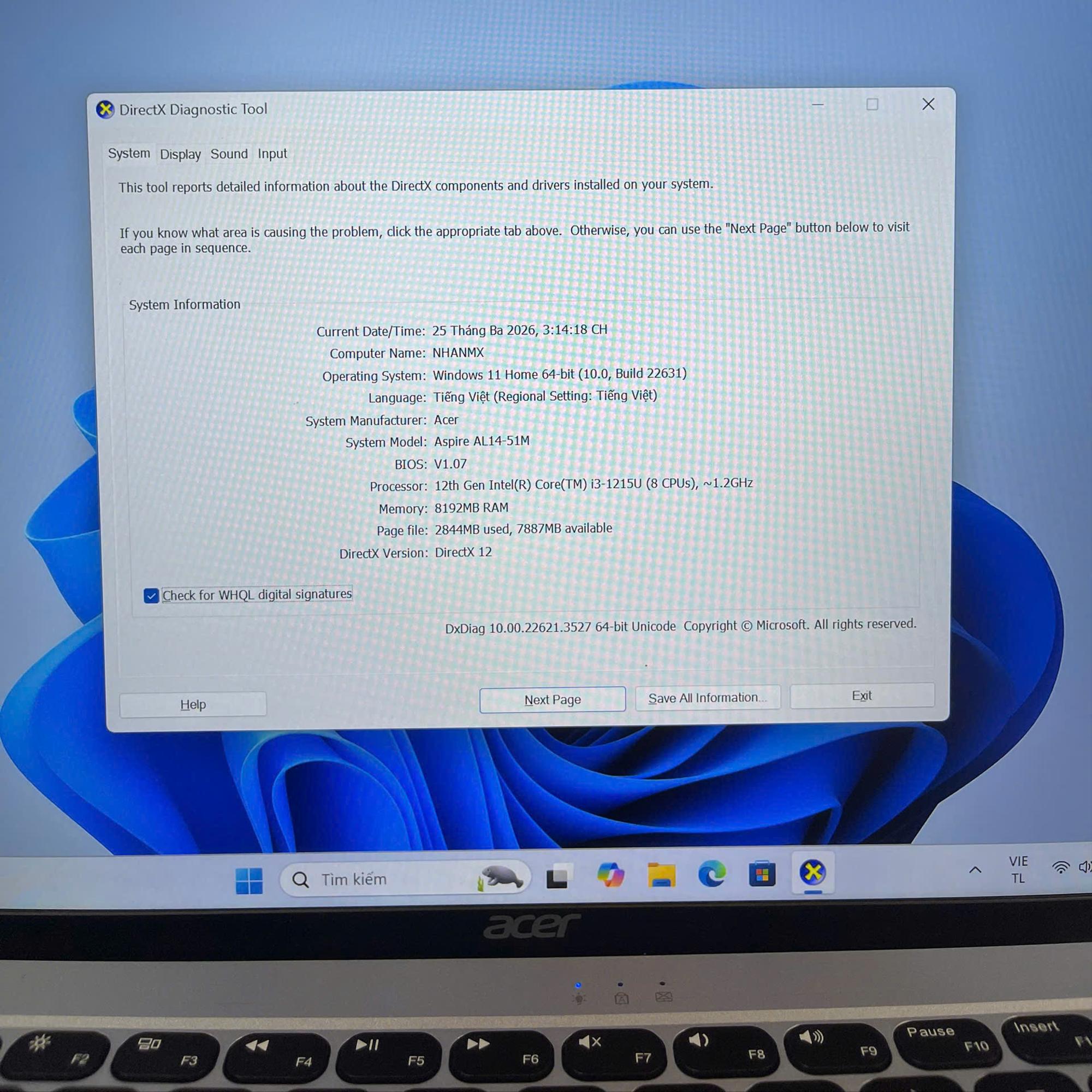 Acer i3 12th Ram 8GB 256GB Màn 14inch FHD-duoc-ban-tai-Vi Tính Kim Trân