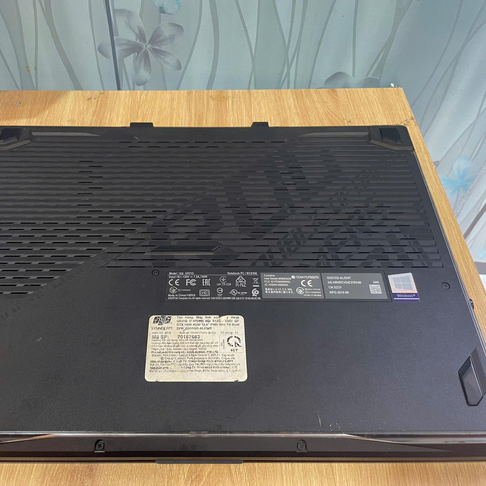 Asus ROG STRIX I7 9Th Ram 16GB 512GB SSD CARD GTX 1650 MÀN 15.6INCH FHD 144HZ-duoc-ban-tai-Vi Tính Kim Trân