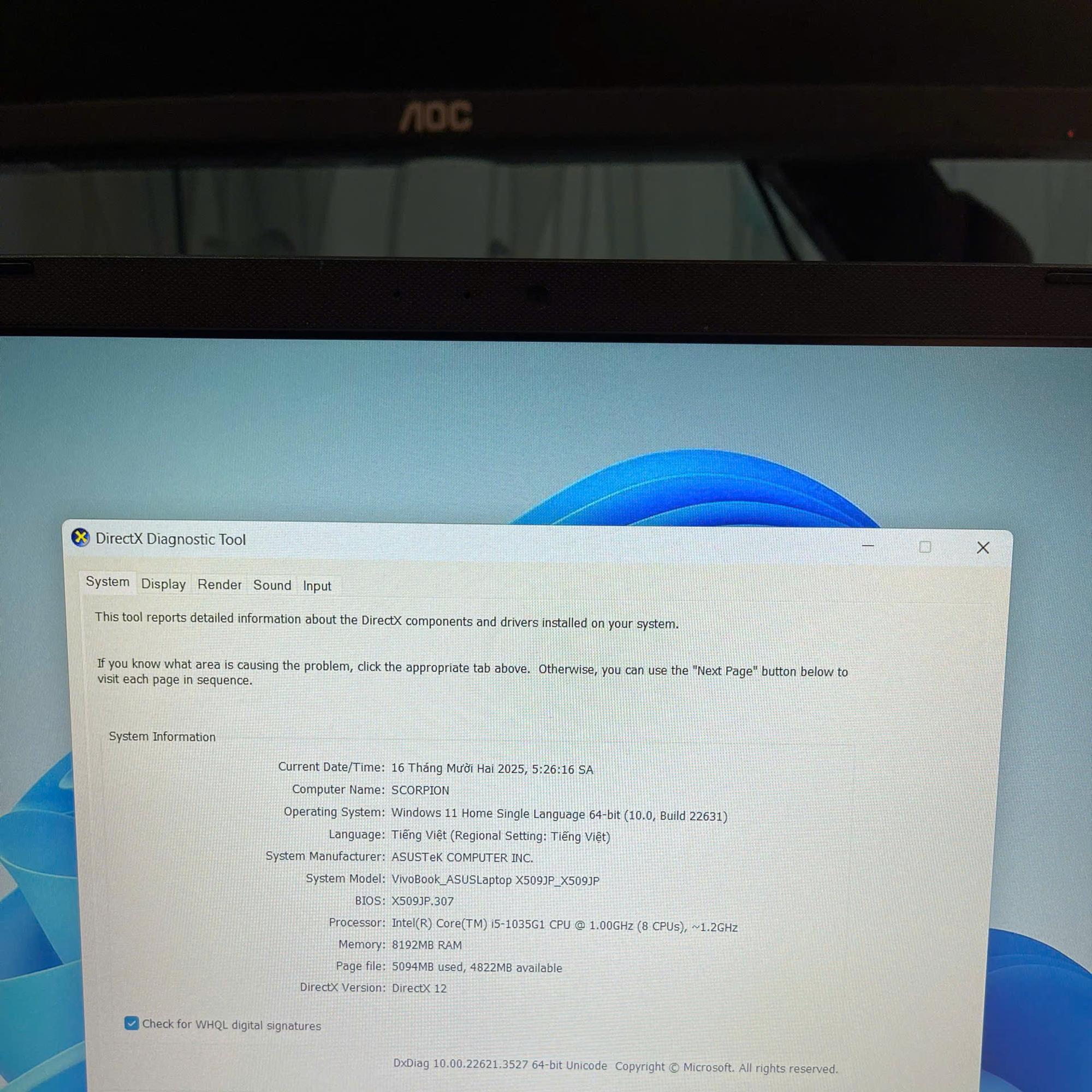 Asus i5 10th Ram 8GB 512GB SSD Card rời NVIDIA MX330 Màn 15.6inch FHD-duoc-ban-tai-Vi Tính Kim Trân