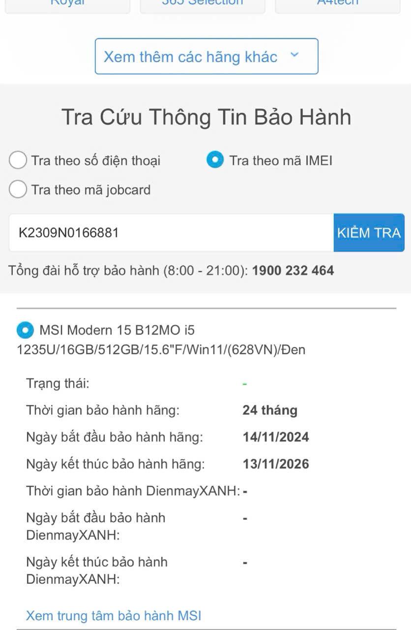 LAPTOP MSI I5 12TH zin tem Ram 16GB Còn Bảo Hành TGDĐ TỚI 11/2026-duoc-ban-tai-Vi Tính Kim Trân