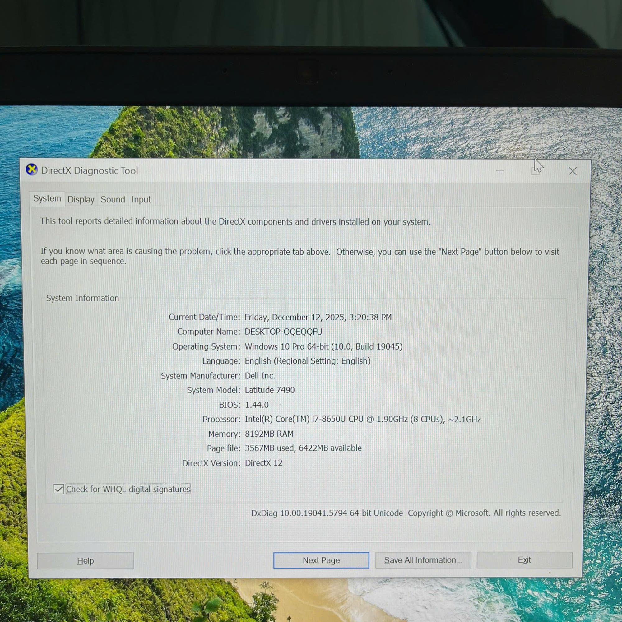 Dell i7 8th Ram 8GB 256GB SSD Màn 14inch FHD-duoc-ban-tai-Vi Tính Kim Trân