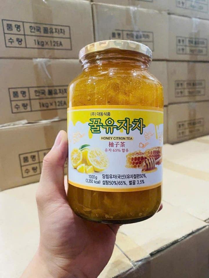 Mật ong chanh đào hũ 1kg-duoc-ban-tai-Cao Thu. Hàn Quốc Mix Shop