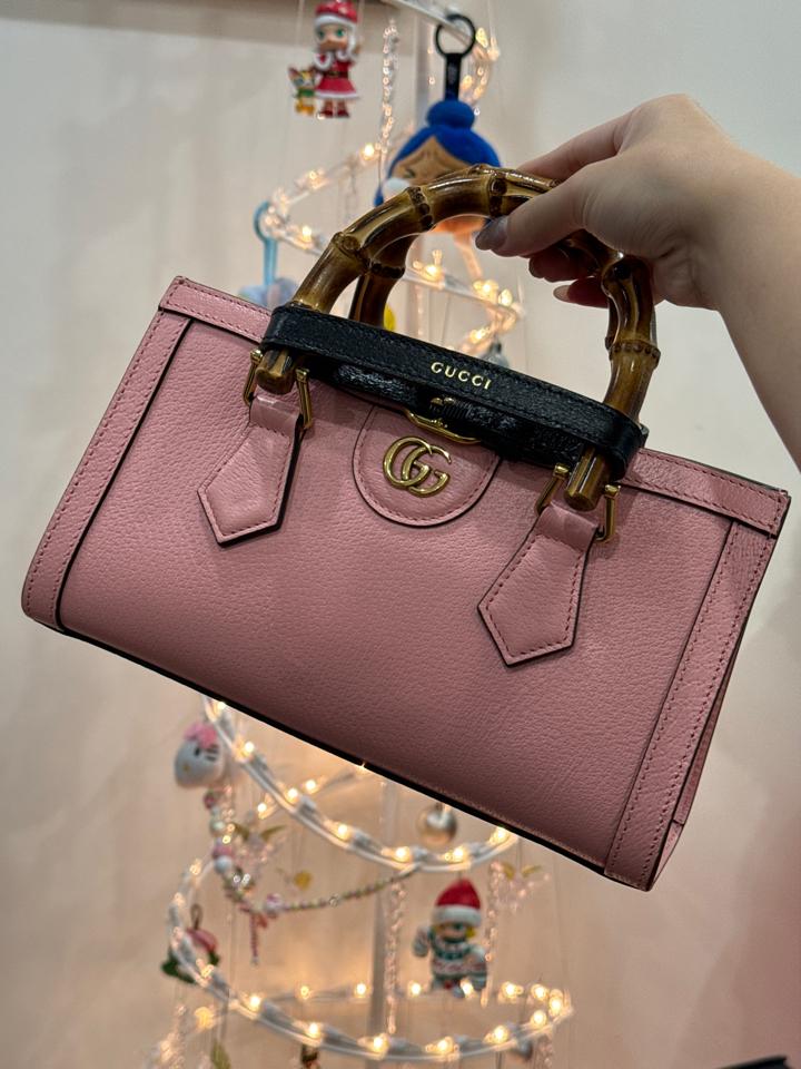 GUCCI BAMBOO ESTWEST PINK Like new full box entrupy ( 735153•520981 cert.entrupy.com/CV7T69X )-duoc-ban-tai-PML