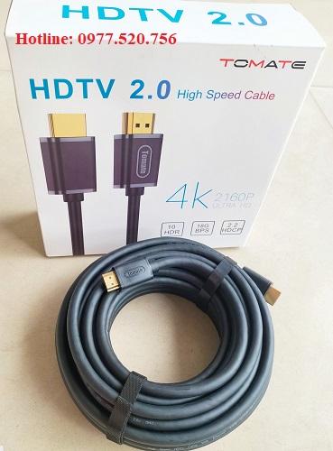 Dây cáp HDMI dài 15m TOMATE chuẩn 2.0 hỗ trợ 3D, 4K@60Hz-duoc-ban-tai-Camera Máy Tính Tân Xuân