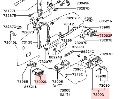 Cửa gió điều hòa (Air outlet) Pajero V31 V32 V33 V43
MR308038 MR308076 MR308078-duoc-ban-tai-Công ty CP Cường Ngân Com