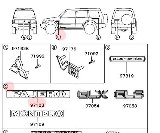 Mạc chữ (Mark Pajero) Pajero V31 V32 V33 V43 V45 V46 V73 V93 MB782945-duoc-ban-tai-Công ty CP Cường Ngân Com