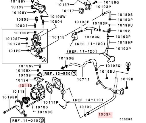 Van hằng nhiệt (Thermostat kit) Pajero V45 6G74 1305A603 (76,5 độ C)-duoc-ban-tai-Công ty CP Cường Ngân Com
