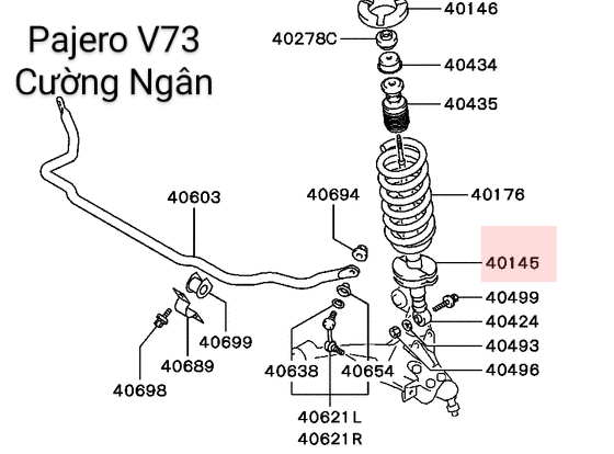 Đệm lò xo trước dưới (Pad front susp spring lower) Pajero V73 V93 MR448174-duoc-ban-tai-Công ty CP Cường Ngân Com