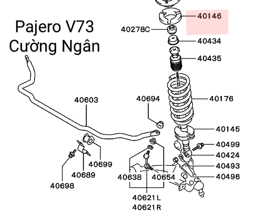 Đệm lò xo trước trên (Pad front susp spring upper) Pajero V73 V93 MR448173-duoc-ban-tai-Công ty CP Cường Ngân Com
