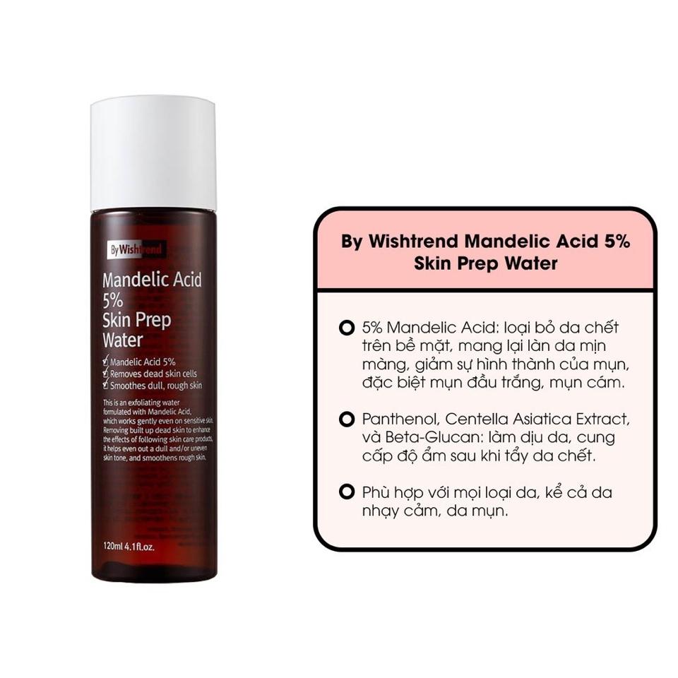 Dung Dịch Tẩy Da Chết Hoá Học Thanh Lọc Lỗ Chân Lông By Wishtrend Mandelic Acid 5% Skin Prep Water 120ml-duoc-ban-tai-Gom Order Authentic - Trang Nguyễn