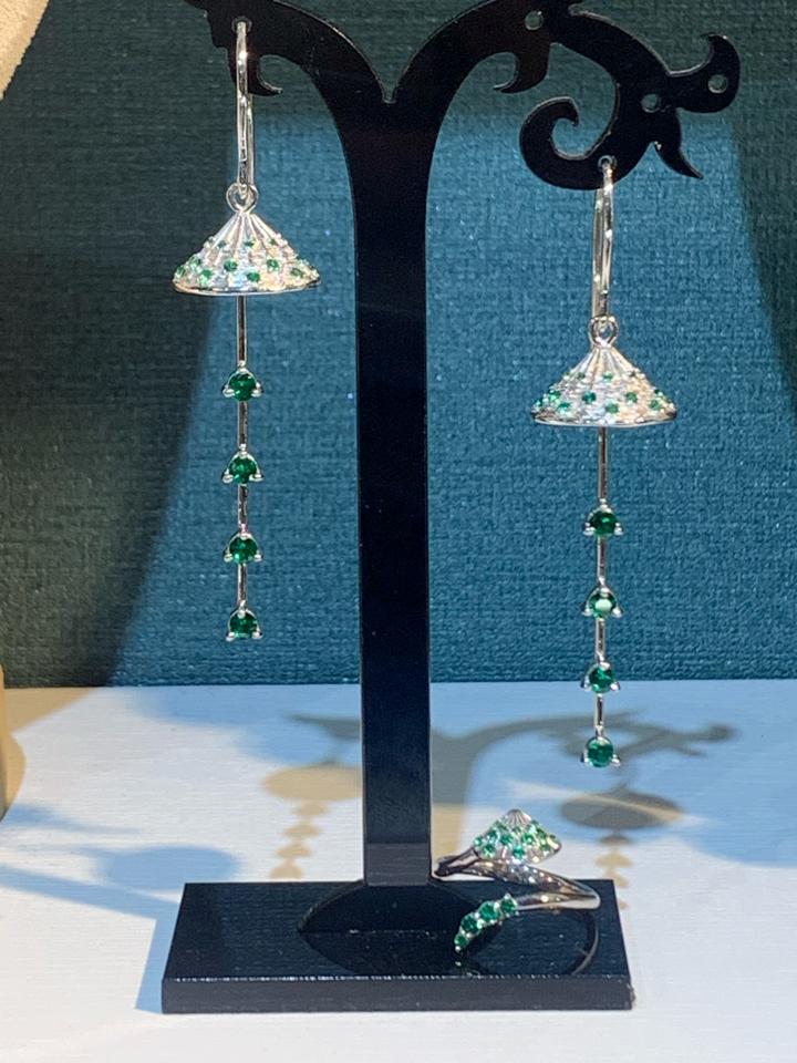 Set nón lá hoa tai và nhẫn -duoc-ban-tai-💎 T&T JEWELS 💎