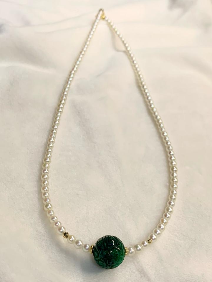 Chuỗi Akoya baby 3,4 li phối charm sơn thuỷ 11,7 li -duoc-ban-tai-💎 T&T JEWELS 💎