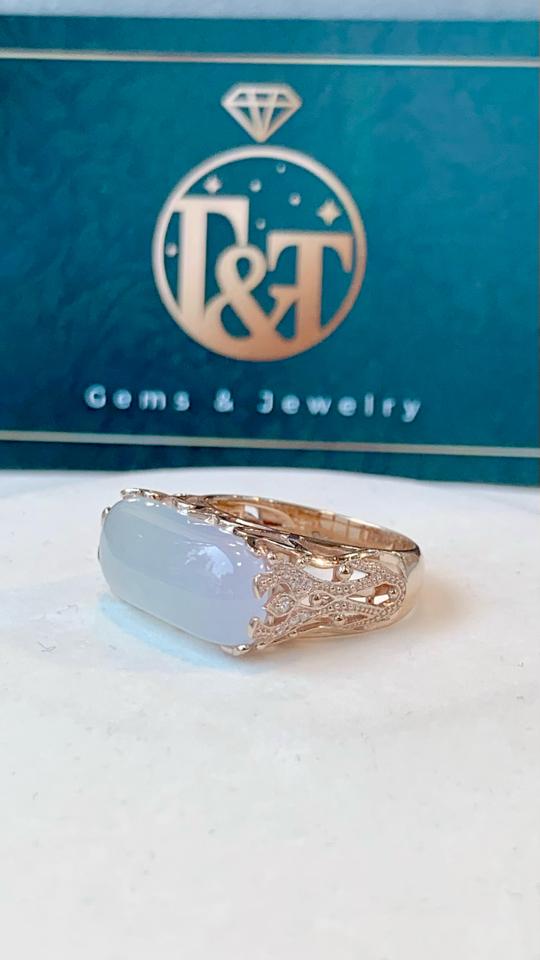 Nhẫn Yên ngựa nếp băng Jadeite A Myanmar -duoc-ban-tai-💎 T&T JEWELS 💎