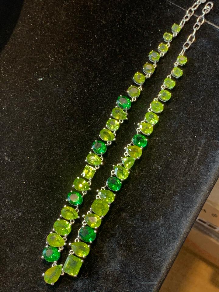 Vòng cổ bạc 925  Peridot và Obsidian -duoc-ban-tai-💎 T&T JEWELS 💎