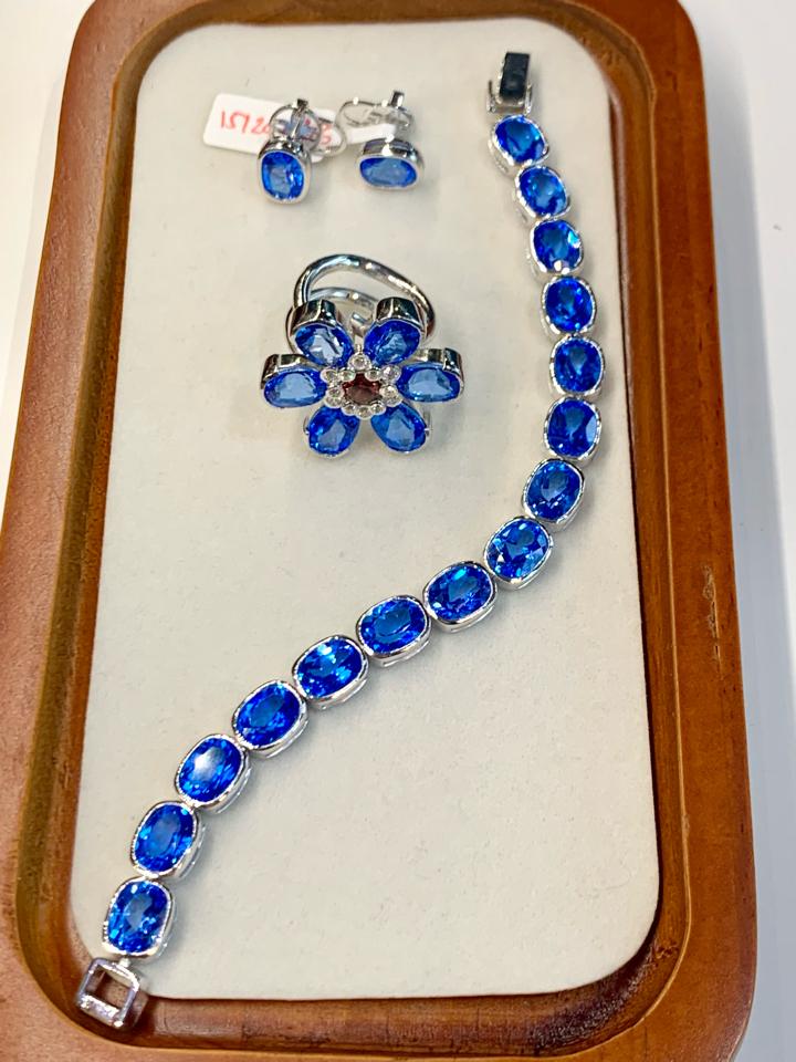 Lắc tay và hoa tai Topaz xanh swiss-duoc-ban-tai-💎 T&T JEWELS 💎