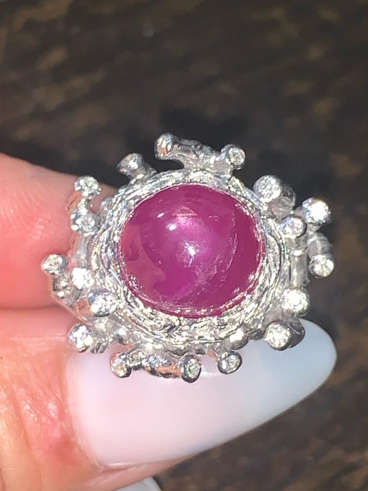 Nhẫn bạc Ruby hồng thiên nhiên -duoc-ban-tai-💎 T&T JEWELS 💎