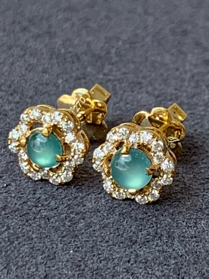 Đôi hoa tai lam băng vàng phong thủy 270 viền tấm Moissanite -duoc-ban-tai-💎 T&T JEWELS 💎