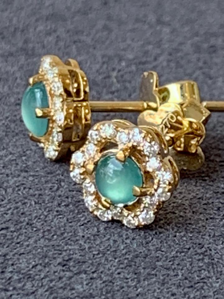 Đôi hoa tai lam băng vàng phong thủy 270 viền tấm Moissanite -duoc-ban-tai-💎 T&T JEWELS 💎