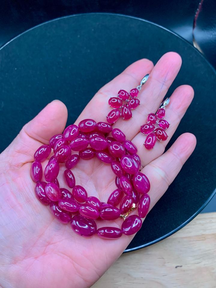 Set Chuỗi và hoa tai Ruby -duoc-ban-tai-💎 T&T JEWELS 💎