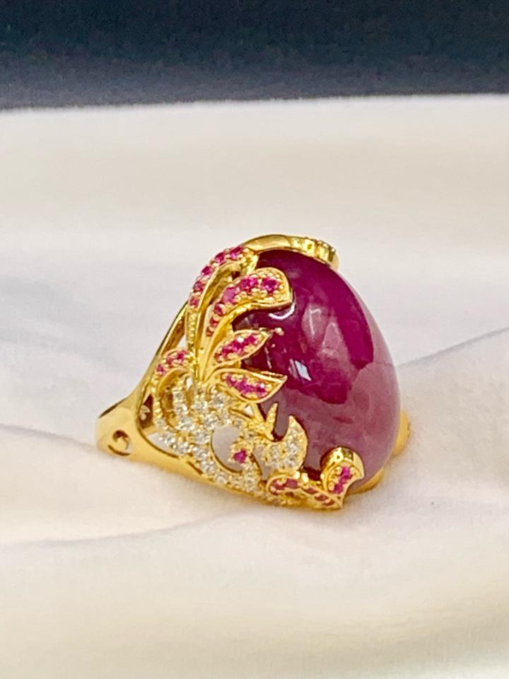 Nhẫn ruby 67 ct vàng 18k ( 750 ) kiểu đuôi công -duoc-ban-tai-💎 T&T JEWELS 💎