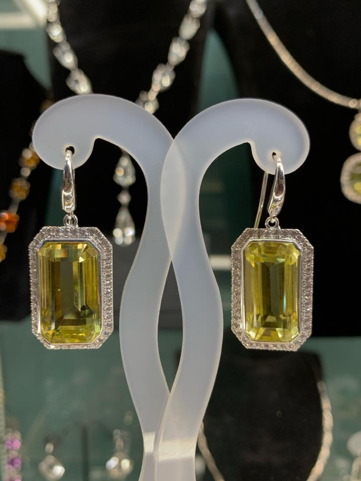 Hoa tai Thạch anh vàng chanh viền tấm trắng -duoc-ban-tai-💎 T&T JEWELS 💎