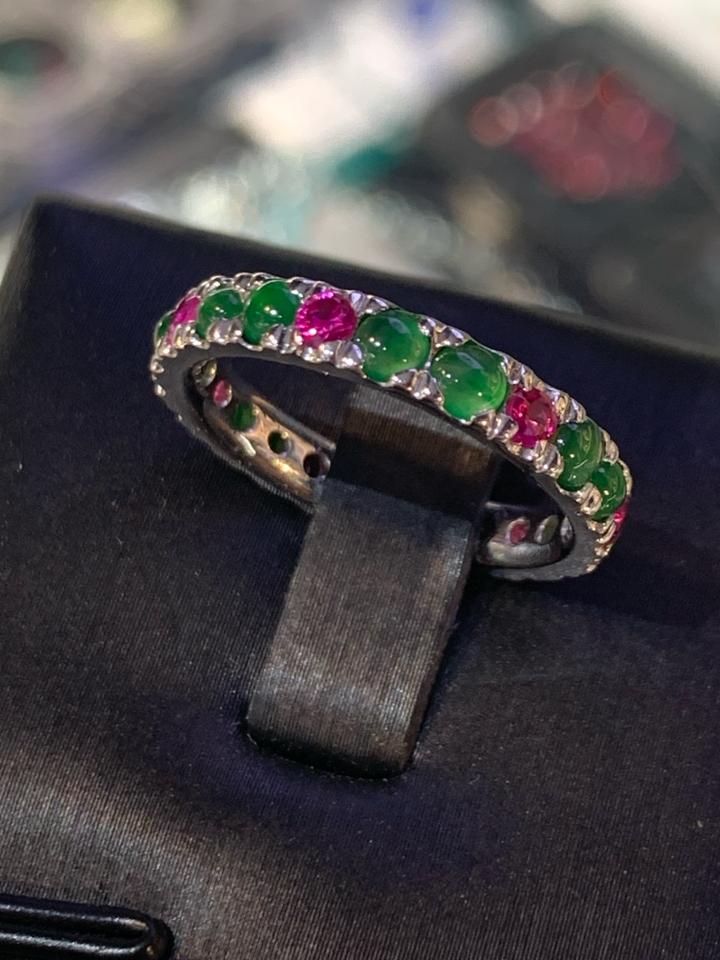 Nhẫn vàng  18 k  phối phỉ thuý -duoc-ban-tai-💎 T&T JEWELS 💎