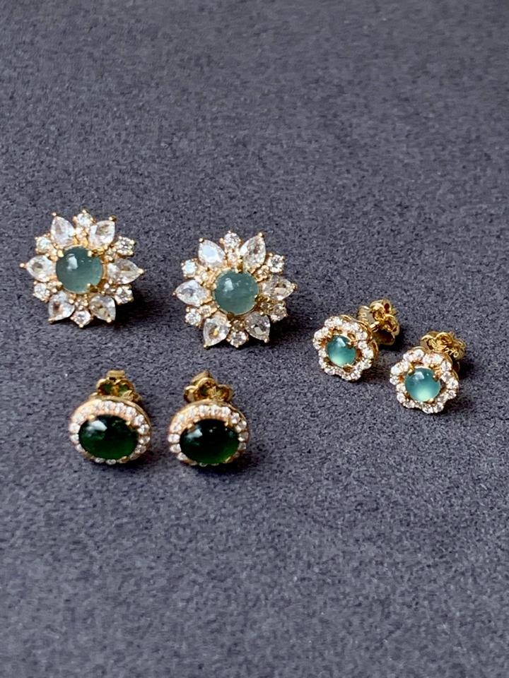 Đôi hoa tai lam băng vàng phong thủy 270 viền tấm Moissanite -duoc-ban-tai-💎 T&T JEWELS 💎