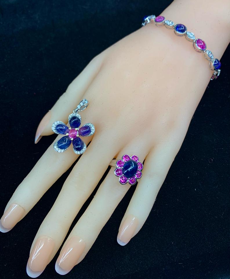 Set Sapphire hồng xanh - vàng 14k -duoc-ban-tai-💎 T&T JEWELS 💎