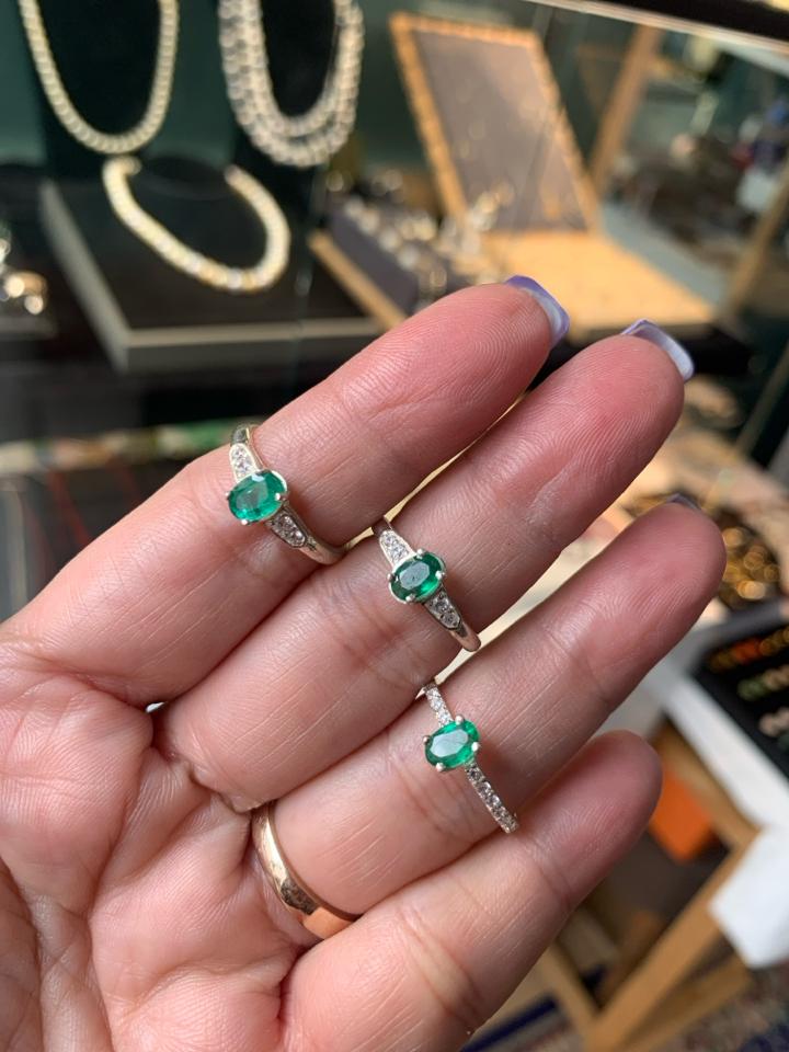 Nhẫn bạc ngọc lục bảo thiên nhiên -duoc-ban-tai-💎 T&T JEWELS 💎