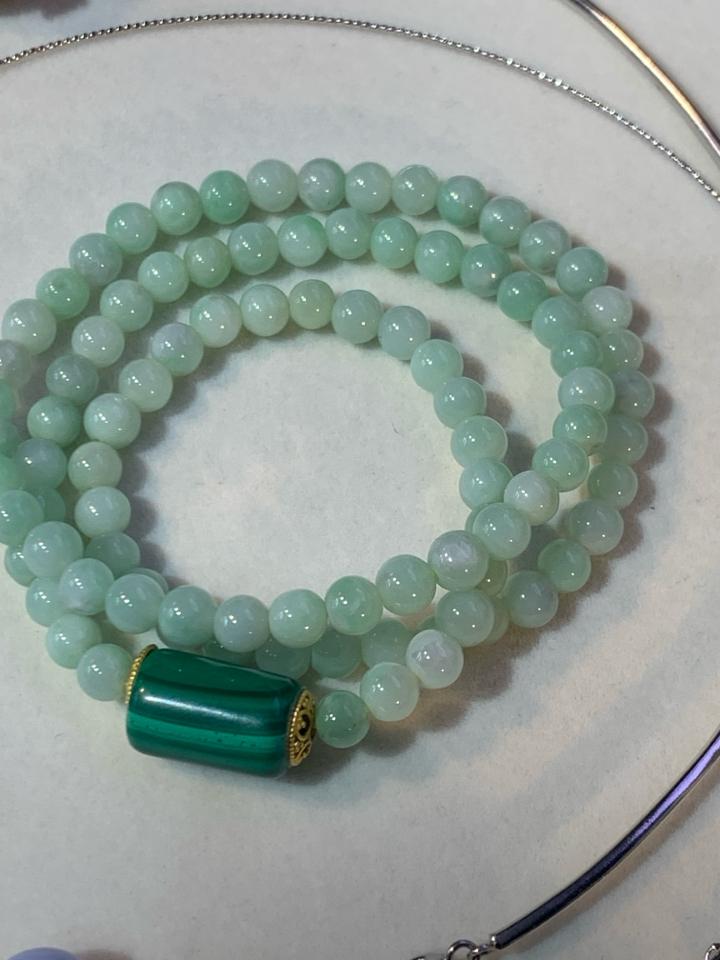Chuỗi quấn 3 vòng phối lu đá lông công -duoc-ban-tai-💎 T&T JEWELS 💎