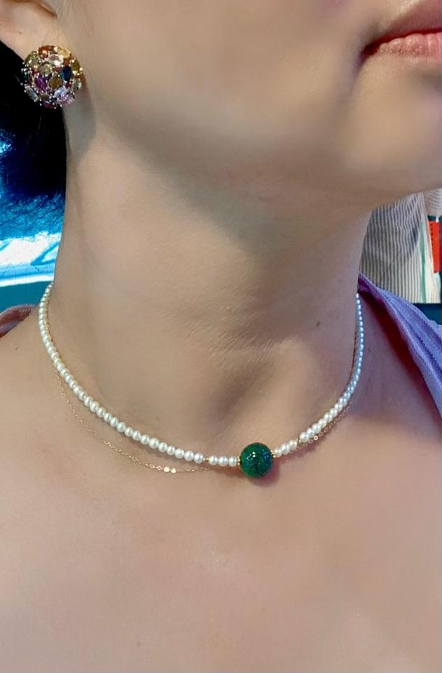 Chuỗi Akoya baby 3,4 li phối charm sơn thuỷ 11,7 li -duoc-ban-tai-💎 T&T JEWELS 💎