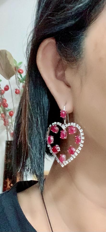 Hoa tai ruby shape tròn và trái tim-duoc-ban-tai-💎 T&T JEWELS 💎