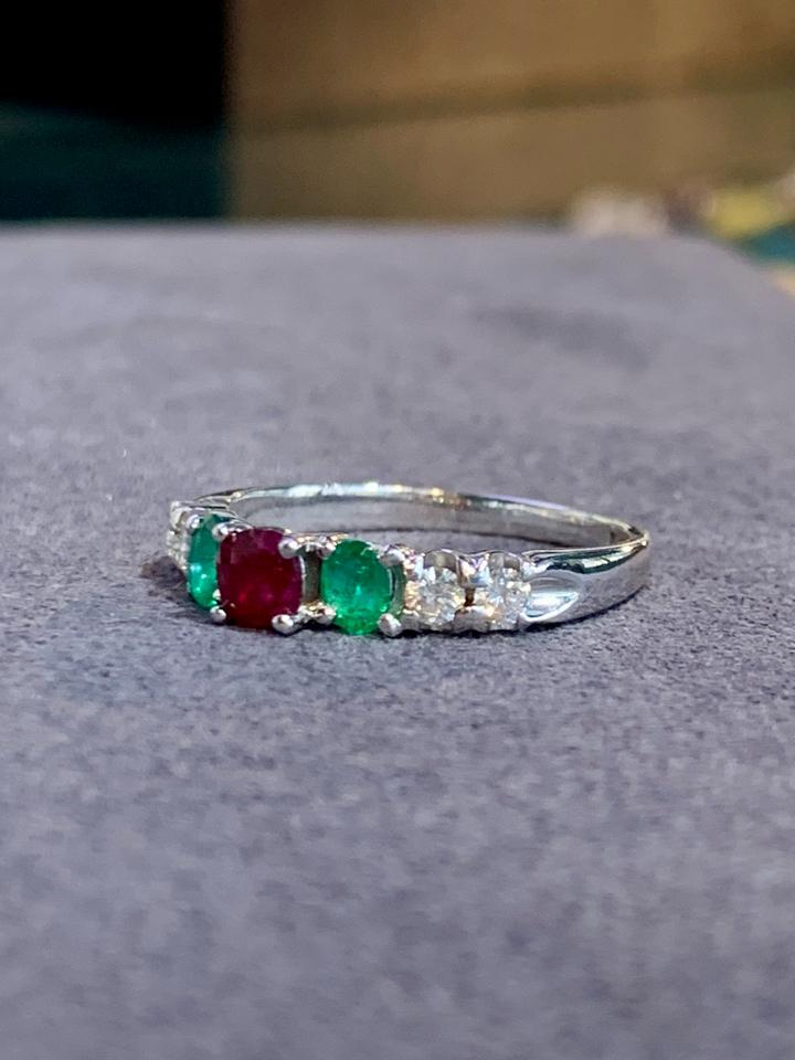 Nhẫn 14k Spinel - Emerald - 4 pcs Diamond 2,5 mm-duoc-ban-tai-💎 T&T JEWELS 💎