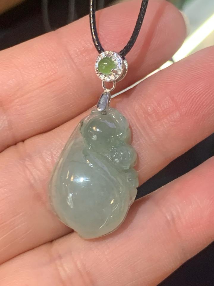 Mặt trái bầu Jadeite bạc 925 mạ bạch kim -duoc-ban-tai-💎 T&T JEWELS 💎