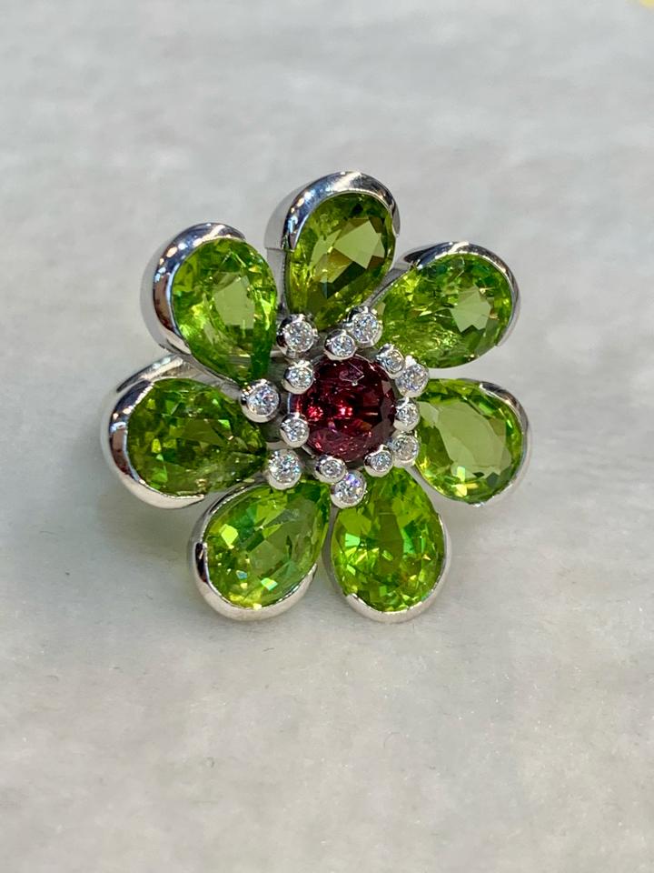 Nhẫn Peridot phối Garnet -duoc-ban-tai-💎 T&T JEWELS 💎