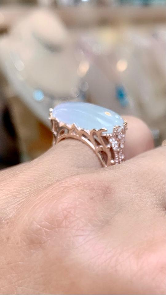 Nhẫn Yên ngựa nếp băng Jadeite A Myanmar -duoc-ban-tai-💎 T&T JEWELS 💎