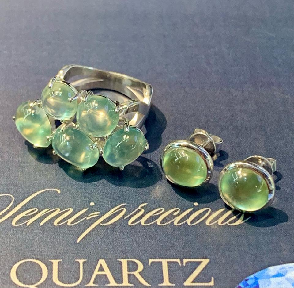 Set nhẫn Prehnite phát quang mạnh -duoc-ban-tai-💎 T&T JEWELS 💎
