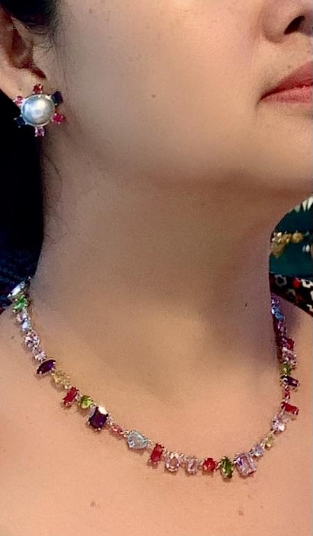 Set Vòng cổ và hoa tai Swarovski đá pha lê đủ màu-duoc-ban-tai-💎 T&T JEWELS 💎
