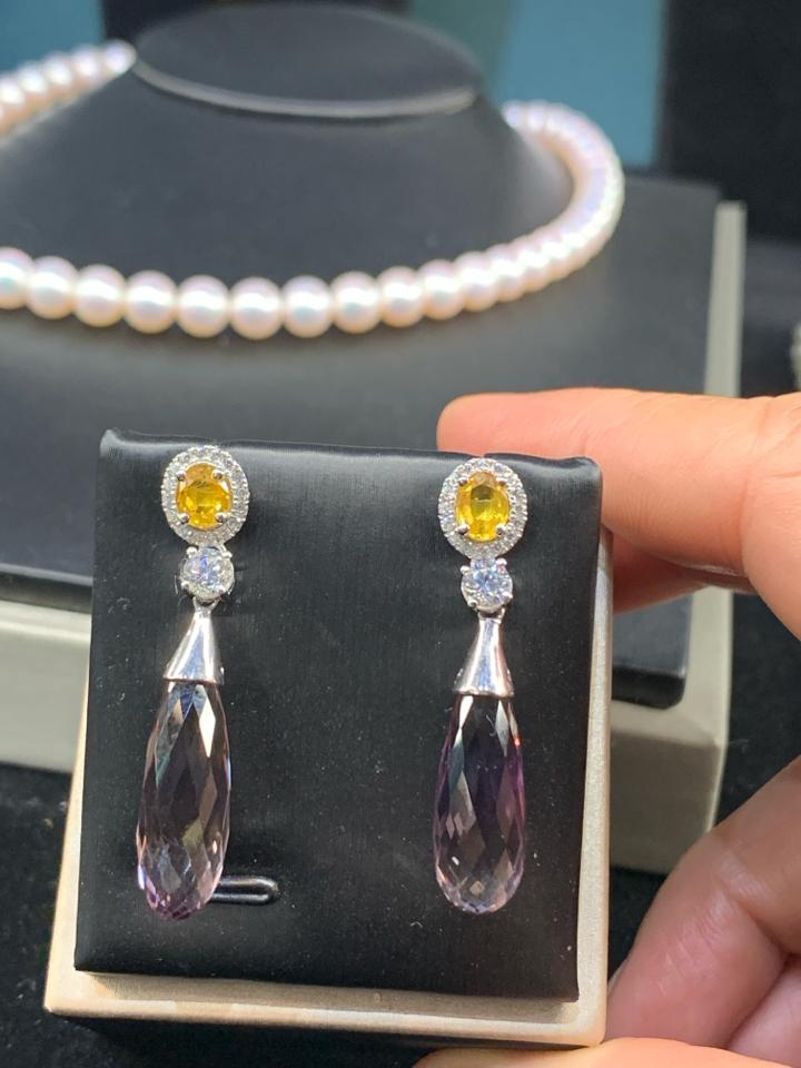 Hoa tai Sapphire vàng + Ametrine -duoc-ban-tai-💎 T&T JEWELS 💎