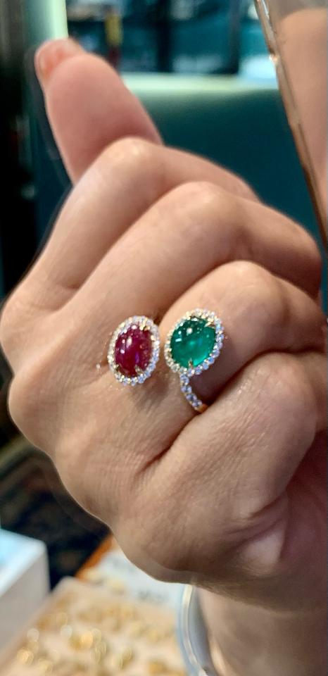 Nhẫn Ruby và Emerald thiên nhiên vàng 10k -duoc-ban-tai-💎 T&T JEWELS 💎