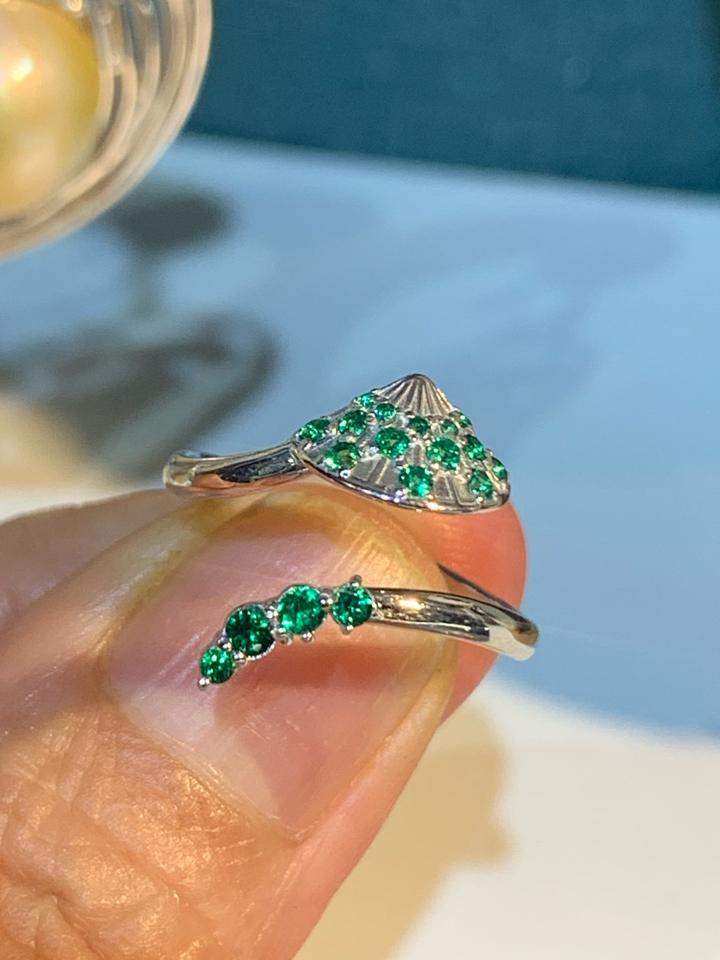 Set nón lá hoa tai và nhẫn -duoc-ban-tai-💎 T&T JEWELS 💎