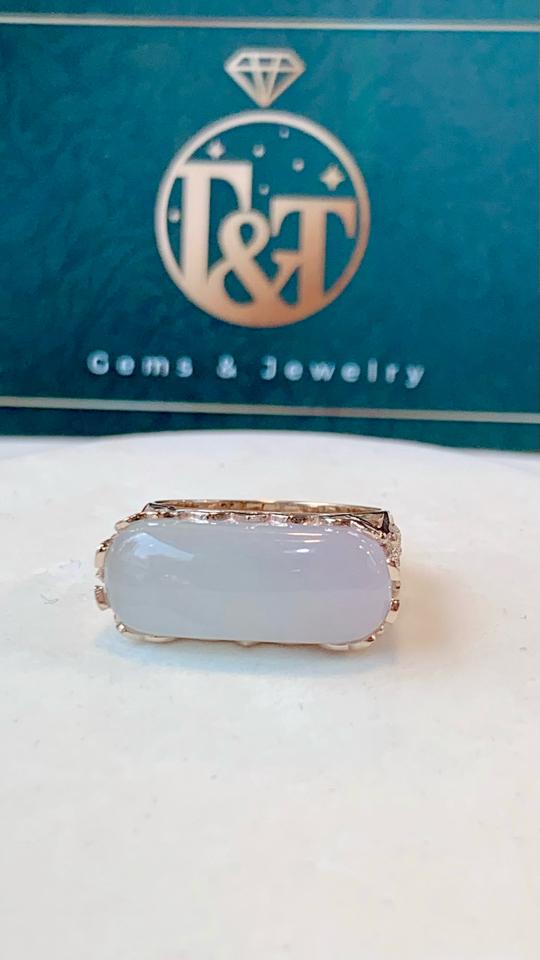 Nhẫn Yên ngựa nếp băng Jadeite A Myanmar -duoc-ban-tai-💎 T&T JEWELS 💎