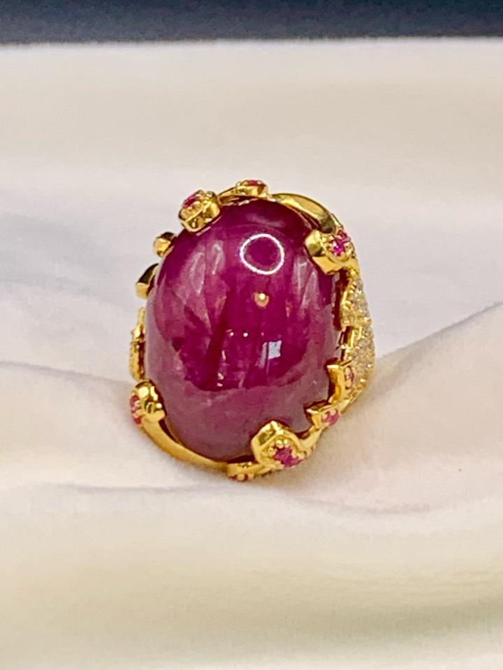 Nhẫn ruby 67 ct vàng 18k ( 750 ) kiểu đuôi công -duoc-ban-tai-💎 T&T JEWELS 💎