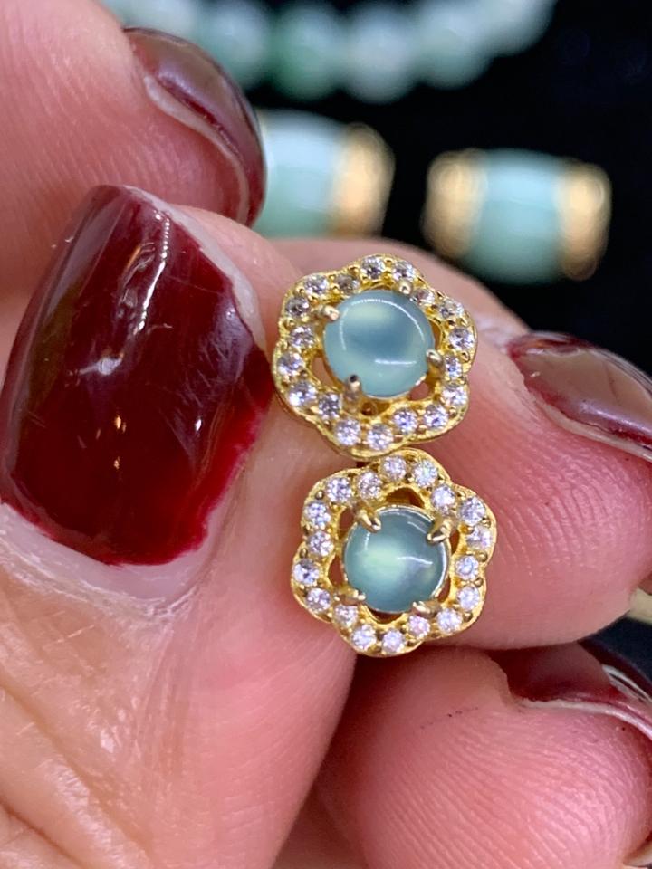 Đôi hoa tai lam băng vàng phong thủy 270 viền tấm Moissanite -duoc-ban-tai-💎 T&T JEWELS 💎