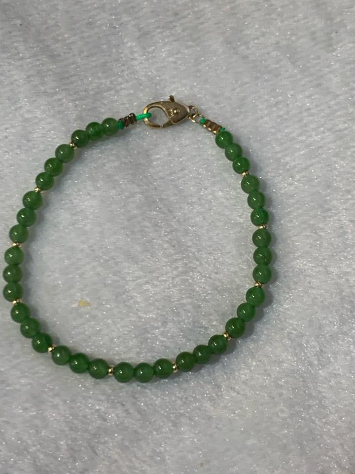 Chuỗi tay ngọc bích tự nhiên khoá vàng 18k -duoc-ban-tai-💎 T&T JEWELS 💎
