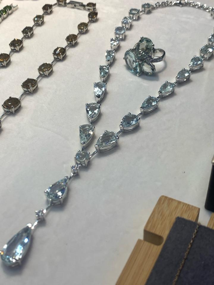 Set Aquamarine dây cổ - hoa tai và nhẫn -duoc-ban-tai-T&T JEWELS 💍