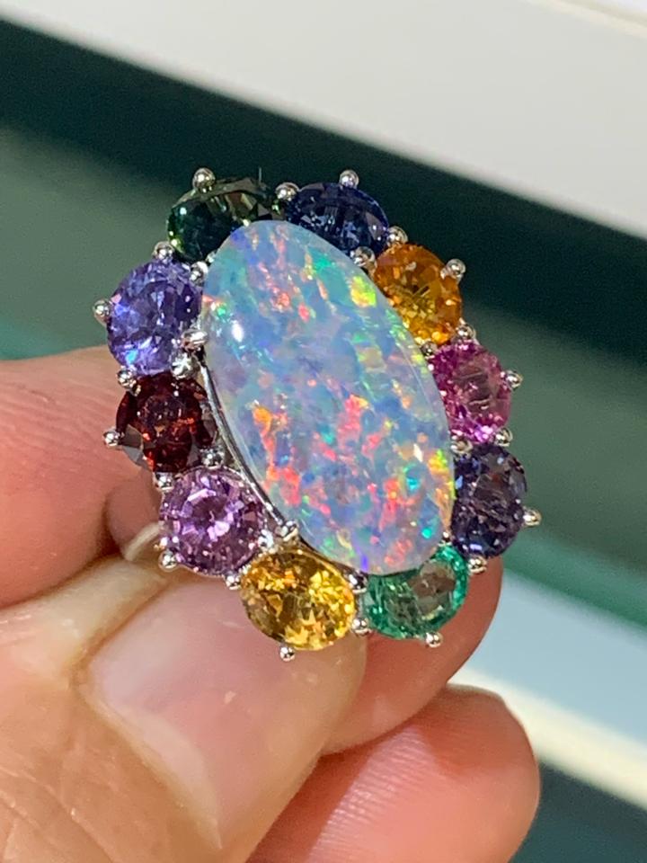 Nhẫn Opal Úc - Sapphire -duoc-ban-tai-💎 T&T JEWELS 💎